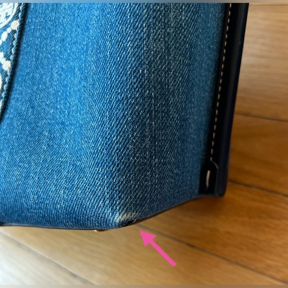 Tory Burch Perry Denim Triple Compartment Tote - Picture 9 of 15